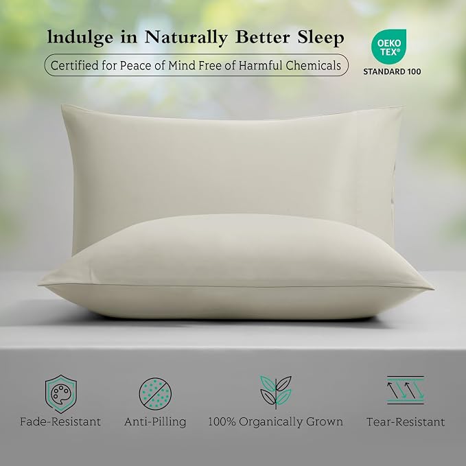 Cooling Pillowcases King Size Set of 2, Viscose Derived from Bamboo - Image 3