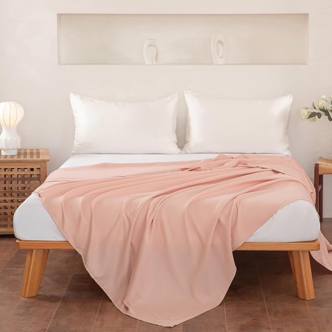 King Flat Sheet Only， 108x102Inch Lotus Pink - Image 2
