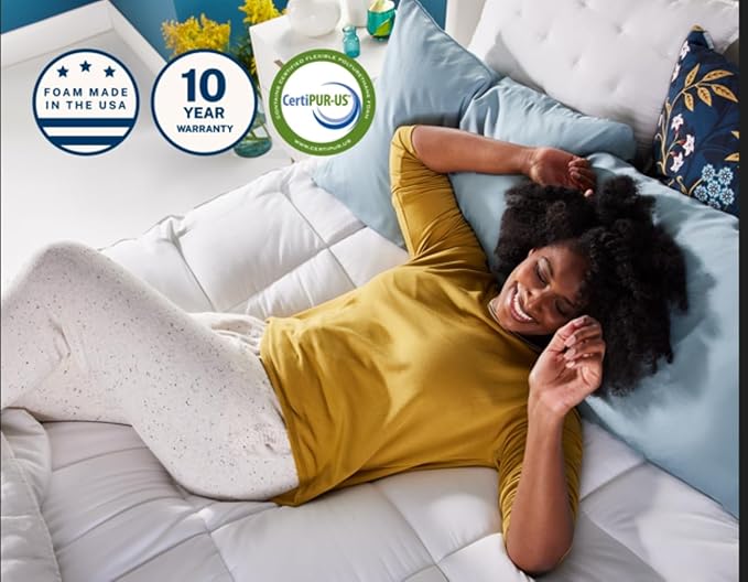 Sleep Innovations Dual Layer 4 Inch Memory Foam Mattress Topper, Full Size - Image 6