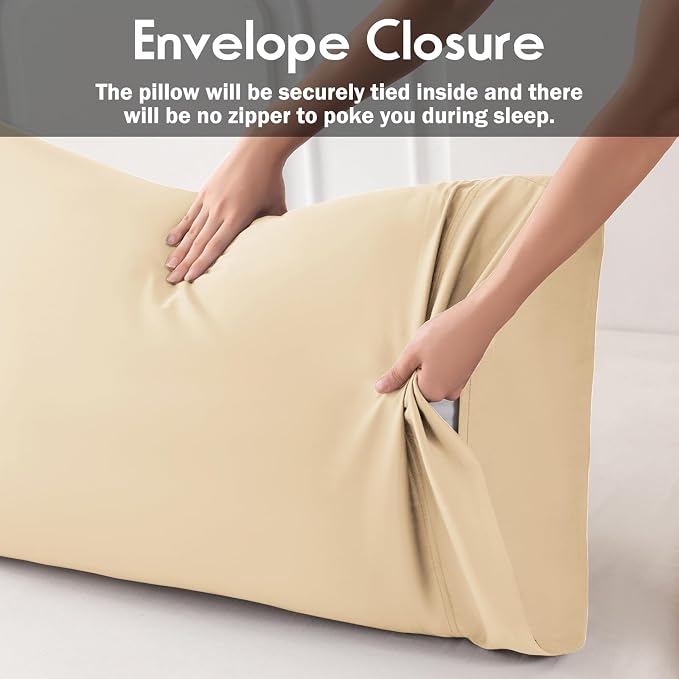 Pillowcases King Size 2 Pack, Cooling Viscose from Bamboo Pillow Cases - Image 4