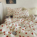 Nayoroom Heart Duvet Cover Full Size Cute Red Love Heart Printed on White by Nayoroom