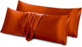 Aormenzy Satin Body Pillow Cover Set of 2, 20x54 Inches Burnt Orange Body by Aormenzy
