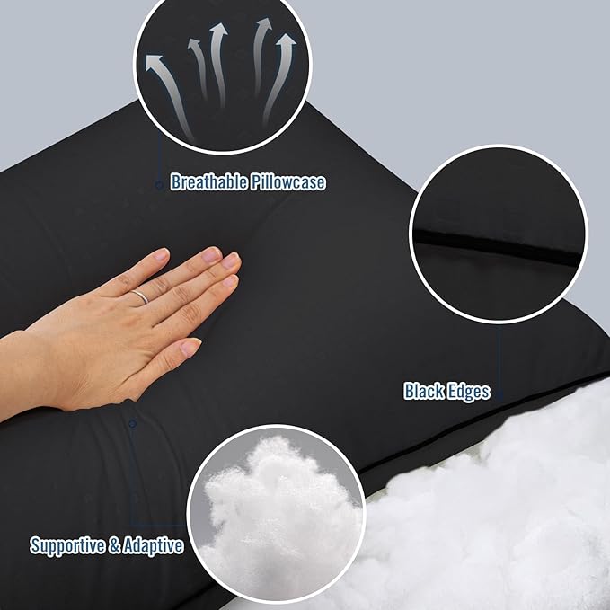 Standard Size Bed Pillows for Sleeping 4 Pack, Luxury Hotel Pillows, - Image 4