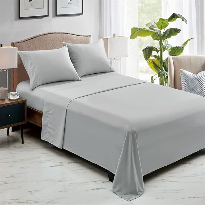 FreshCulture Queen Flat Sheets Only, Soft Microfiber Bedding Sheets - Image 2