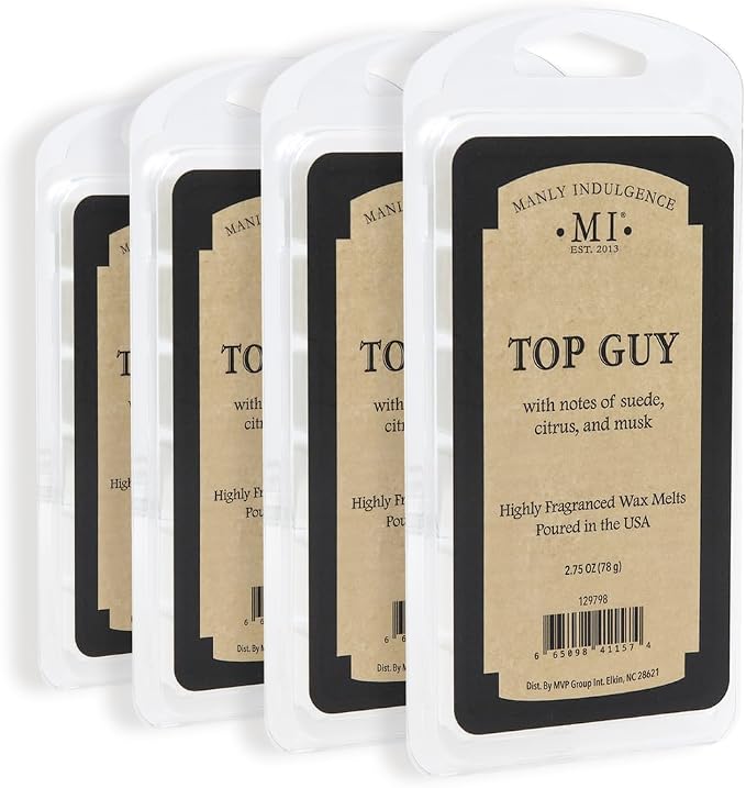 Manly Indulgence Top Guy Scented Wax Melts, Wax Melt Warmer Cubes, Long Lasting by ManlyIndulgence