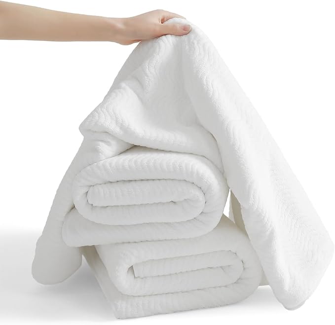 8 Piece Bath Towel Set White|2 Oversized Large Bath Sheet, 2 Hand Towels - Image 4