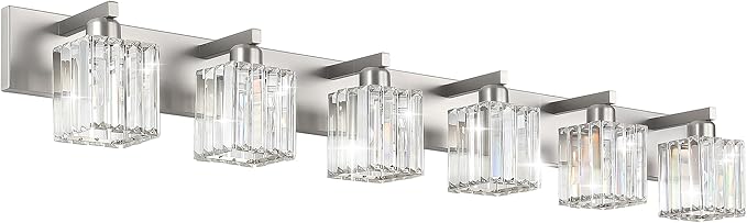 Aipsun Brushed Nickel Bathroom Light Fixtures 6 Light Vanity Lighting Fixture by Aipsun