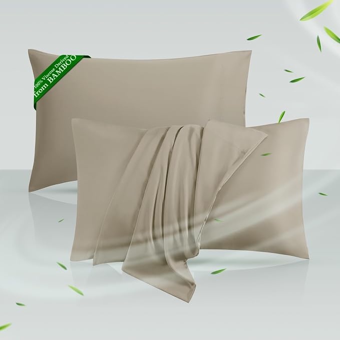 Cooling Pillowcases Queen Size Set of 2, Viscose Derived from Bamboo by HOTSLEEPERSHEETS