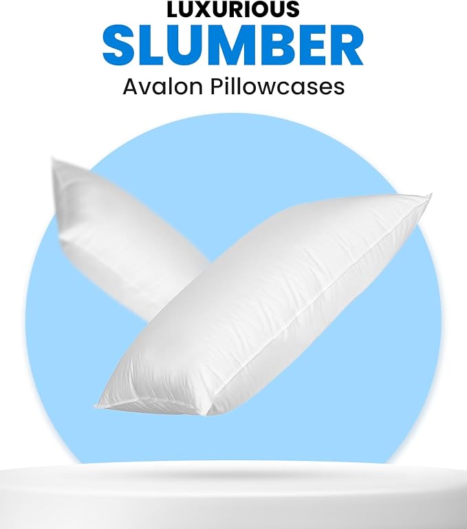 Avalon Bedding Pillow Cases Standard Size White Pillow Cases Set of 4 Cotton - Image 4