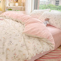 Nayoroom Floral Duvet Cover King Size Girls Pink White Botanical Flower by Nayoroom
