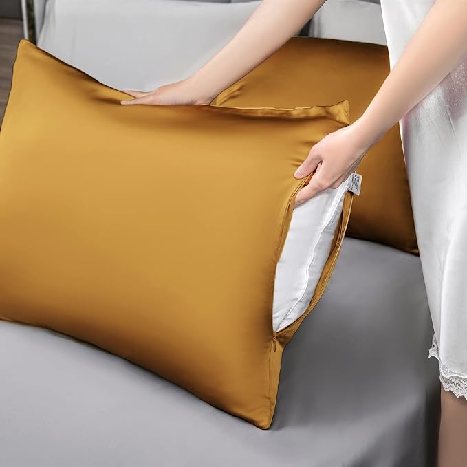 Mulberry Silk Pillowcase for Hair and Skin, King Size Cooling Silk Pillow Case - Image 6