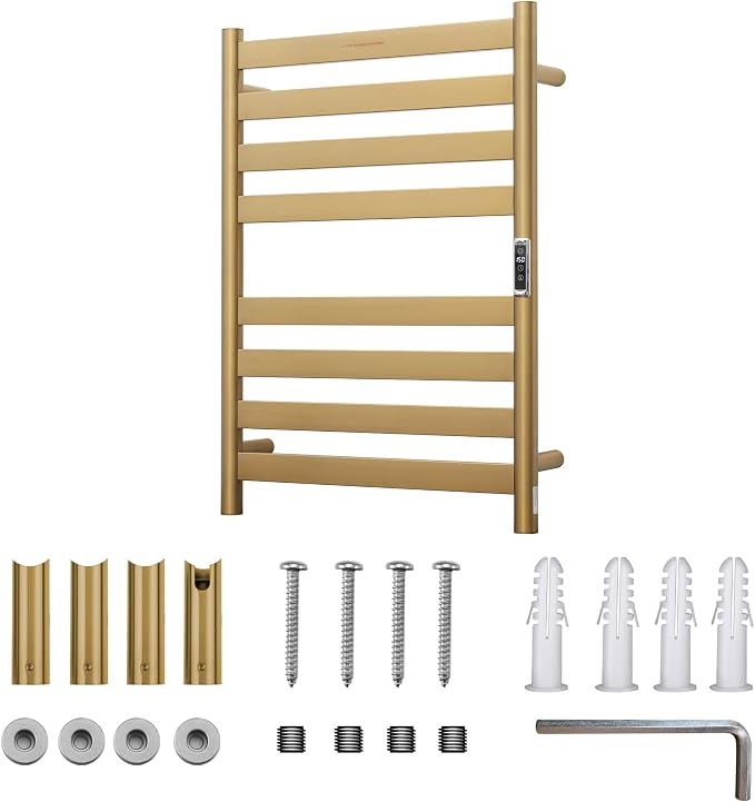 Heated Wall Mounted Electric Towel Warmer Rack, Timer & Temperature Control - Image 7