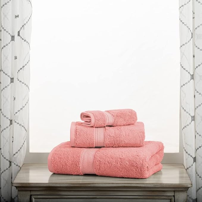 SUPERIOR Egyptian Cotton Pile 3 Piece Towel Set, Includes 1 Bath, 1 Hand - Image 9
