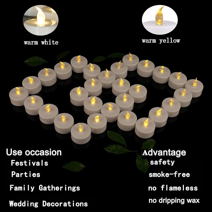 JUNPEI 24Pack Battery Tea Lights LED - Image 5