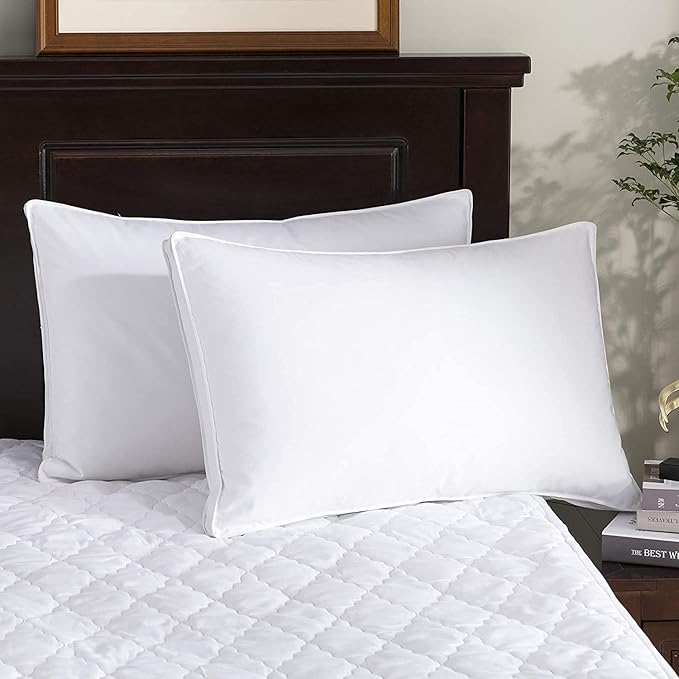 puredown® Goose Feather Down Pillows, Soft Gusseted Bed Pillows - Image 4