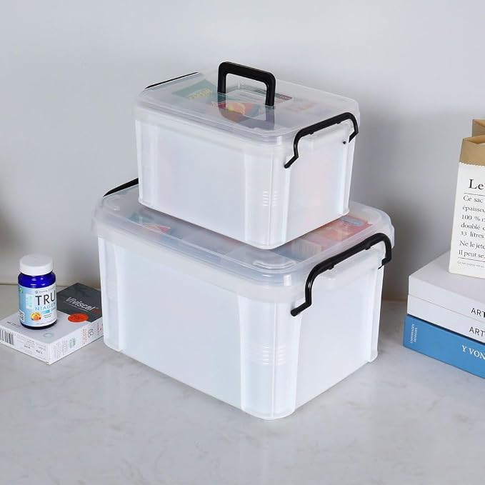 HEY FOLY Set of 2 White Medicine Organizer Storage Box - Image 2