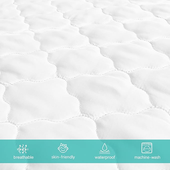 Crib Mattress Protector Sheets Fitted Waterproof Mattress Pad Cover, Noiseless - Image 6