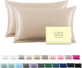 Silk Pillow Cases 2 Pack Soft Breathable and Sliky King Size Pillow Cases Set by Suatien