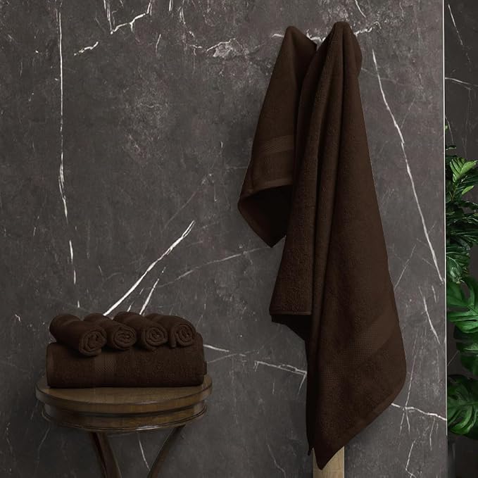 Avalon Towels Luxury 8 Piece Chocolate Towels Set, 2 Bath Towels, 2 Hand Towels - Image 4