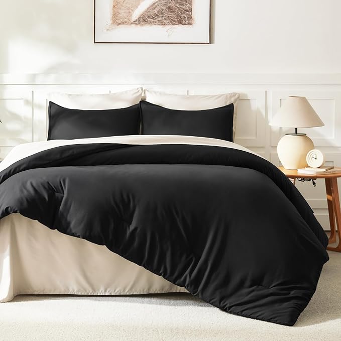 Litanika Oversized King Comforters Black Super King Size, 3 Pieces Lightweight - Image 6