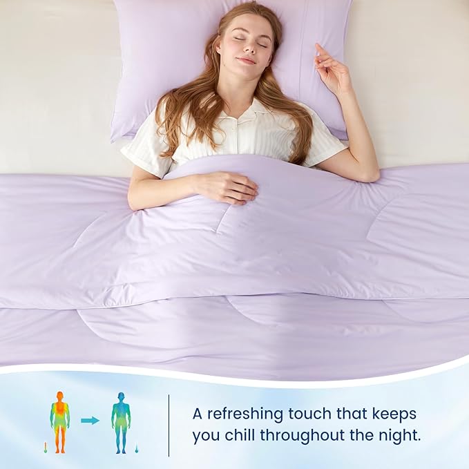 Cozy Bliss Cooling Comforter Twin Size, Reversible Lightweight Cooling Blankets - Image 5