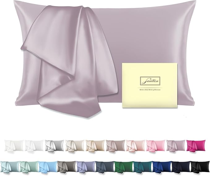 Mulberry Silk Pillowcase for Hair and Skin Standard Size 20"X 26" Pillow Case by Suatien