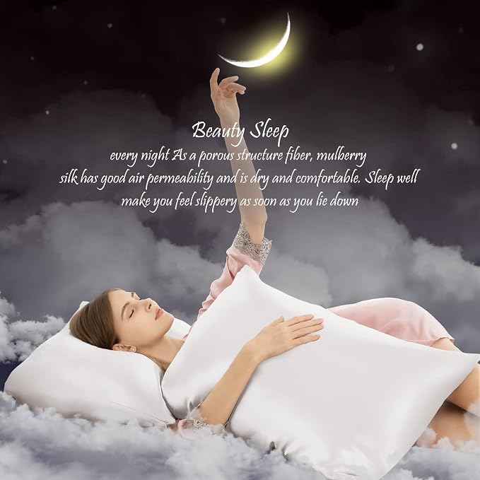 Silk Pillow Cases for Hair and Skin Mulberry Silk Pillowcase Soft Both Sided - Image 7