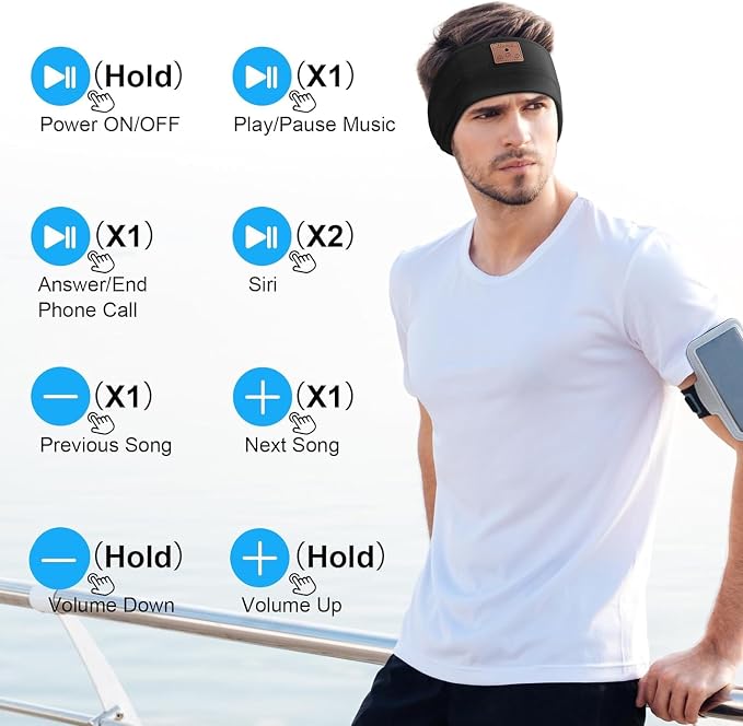 2-Pack Sleeping Headphones Wireless Bluetooth 5.4, Headband Headphones - Image 6
