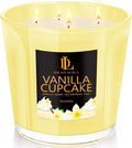 Large Candle Vanilla Cupcake Scented, 4 Wick Natural Soy Candles by DLDREAMYDEWLA