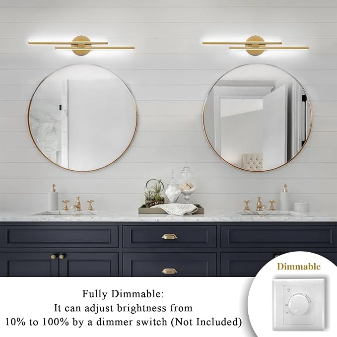 EDISLIVE Dimmable Modern LED Vanity Light Fixtures Bathroom Vanity Wall Lighting - Image 3