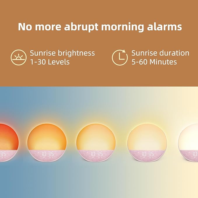 Odokee Sunrise Alarm Clock White Noise Machine: Natural Wake Up Light - Image 2