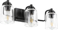 SOLFART 3 Lights Bathroom Light Fixtures Over Mirror Black Vanity Lights by SOLFART