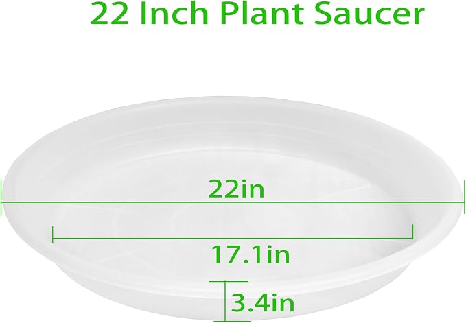 Plant Saucer - 2 Pack 22 Inch Extra Large Durable Plastic Plant Trays Clear - Image 2