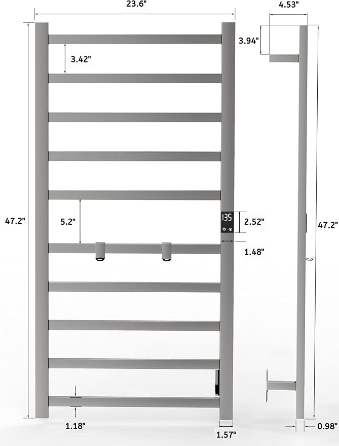 Topdattion Smart Wireless Electric Towel Warmer | Blade Thin 10 Bar Design | - Image 4