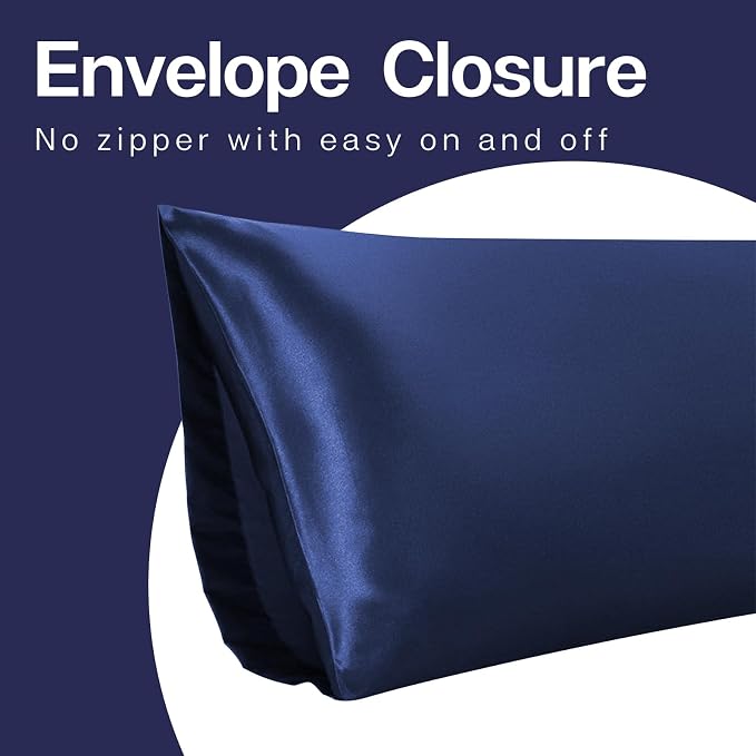 MR&HM Satin Body Pillow Cover, Soft and Breathable Body Pillow Case - Image 7