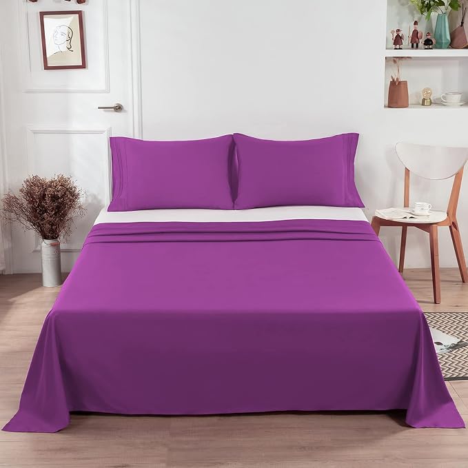 Lirex Flat Sheet, Full Size Extra Soft Brushed Microfiber 1800 Microfiber Flat - Image 6