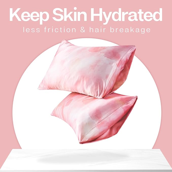MR&HM Satin Pillowcase for Hair and Skin, Silk Satin Pillowcase 2 Pack - Image 4