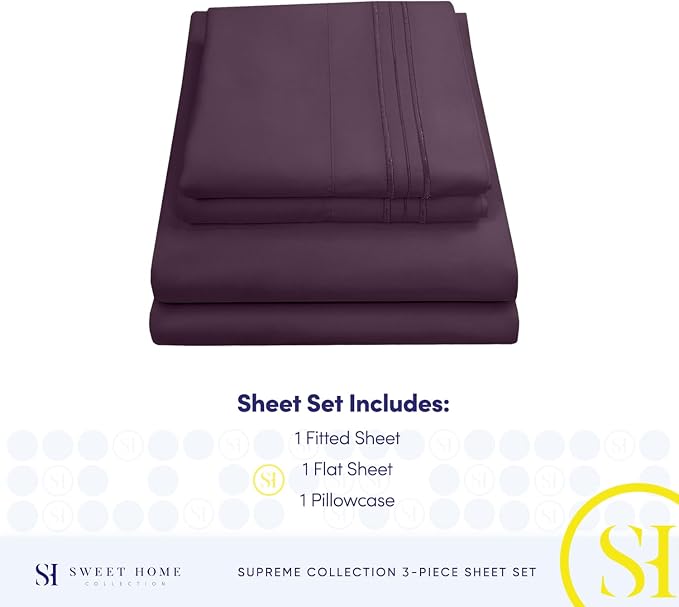 Twin Sheets - Breathable Luxury Sheets - 1800 Supreme Collection Extra Soft - Image 4