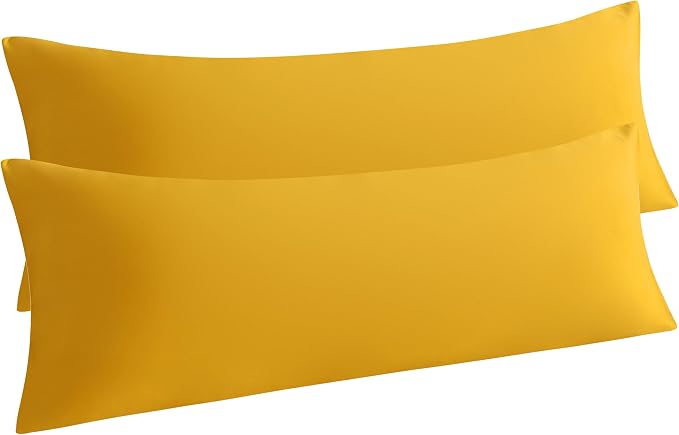 NTBAY 2-Pack Body Pillowcases, 20x54 inches, Ginger Yellow, Fade Resistant by NTBAY