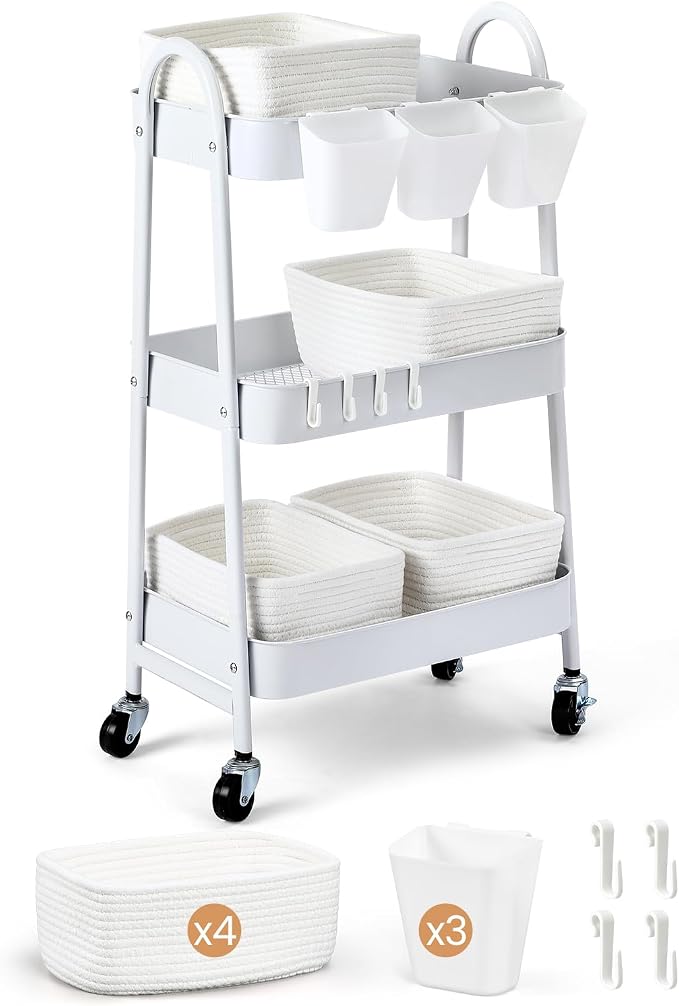 3-Tier Rolling Utility Cart by AOZITA
