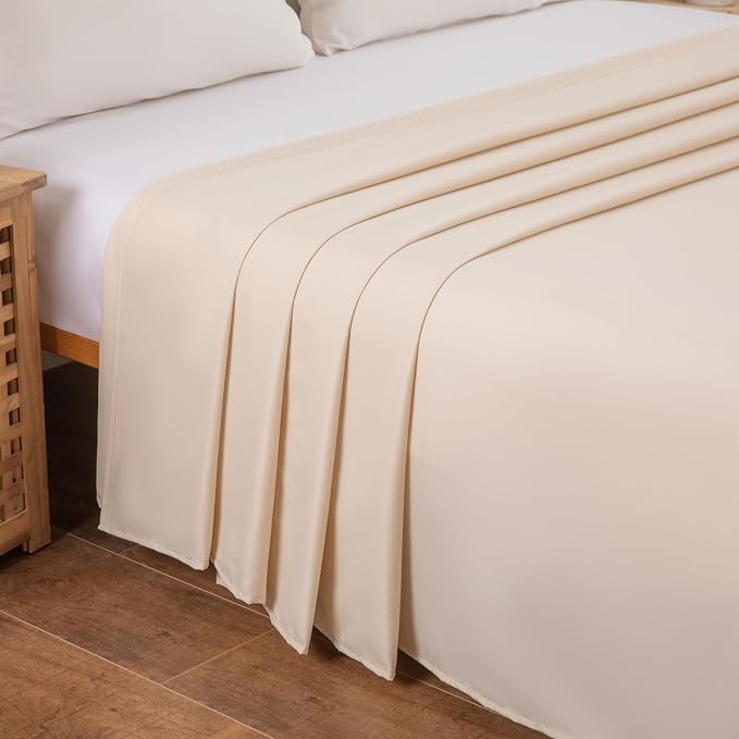 Full Flat Sheet Only， 80x96Inch Beige - Image 3
