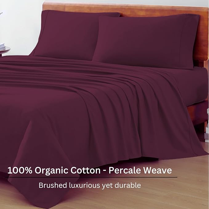 LANE LINEN 100% Organic Cotton Sheets King Size, Machine Washable Fully - Image 3