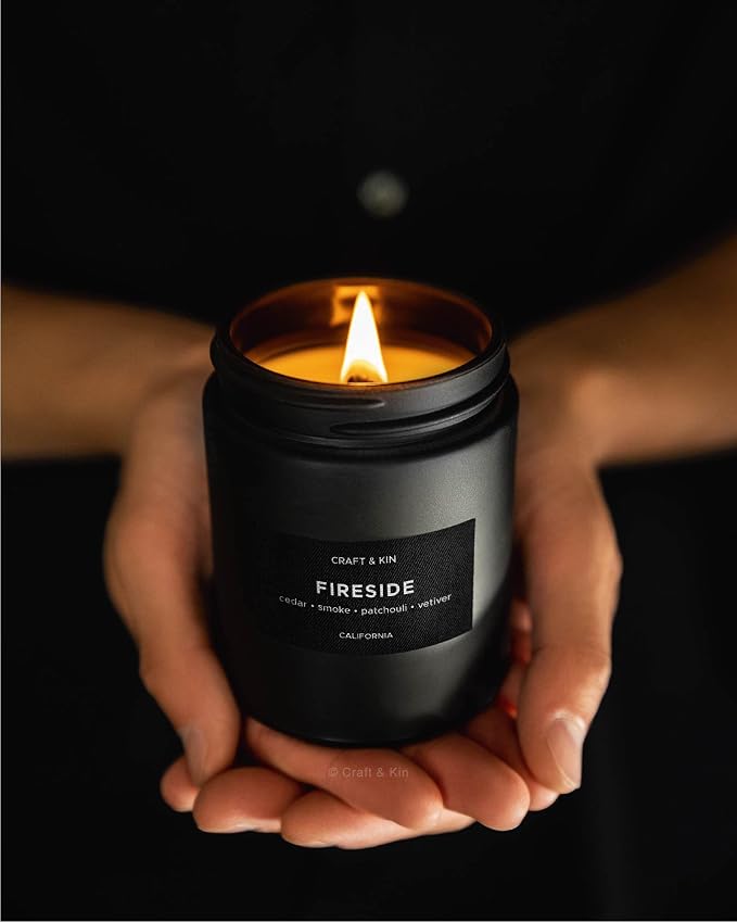 Craft & Kin Premium Smoky Fireside Candle | Scented Candles - Image 3
