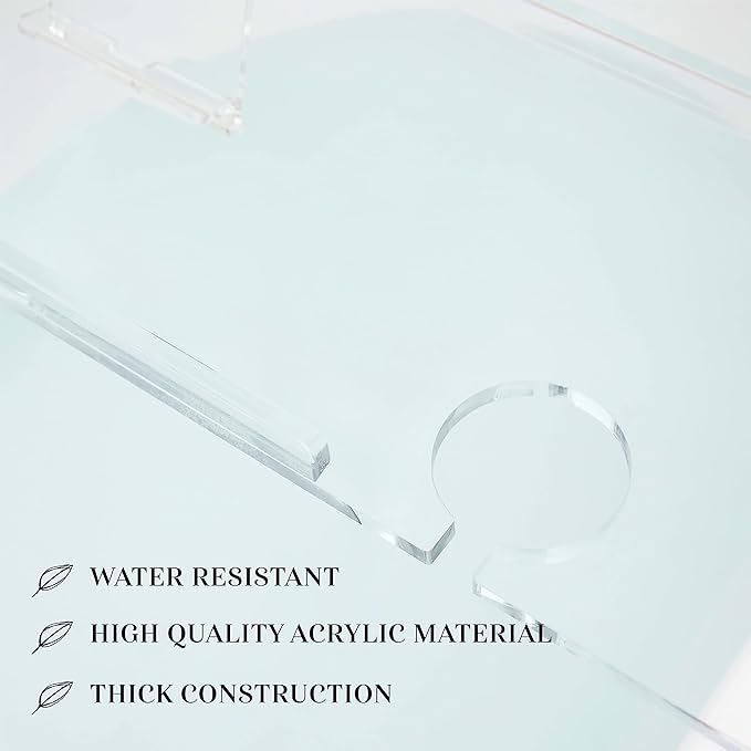 40" Supreme - Clear Acrylic Bathtub Tray Caddy Tub Shelf, Spa Board Luxury - Image 5