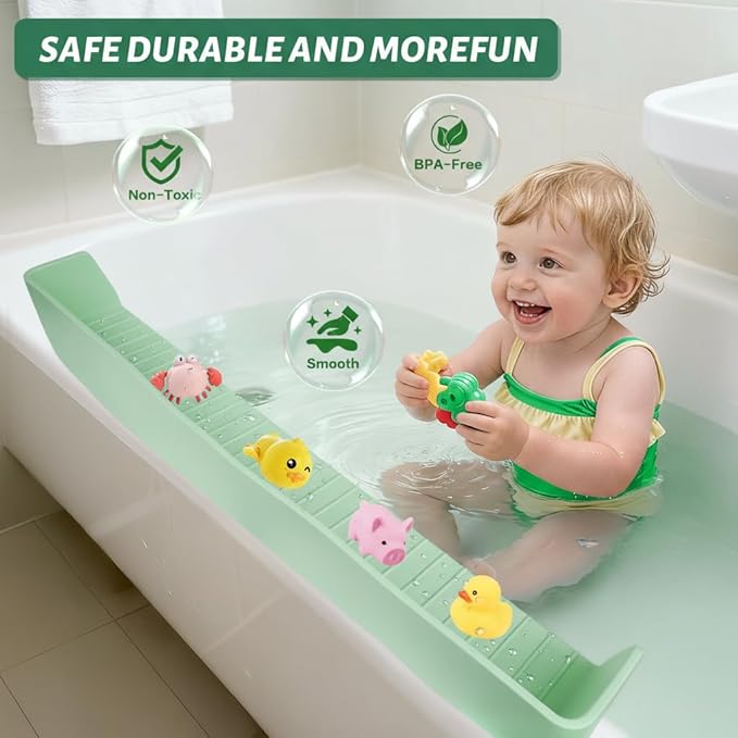 Bathtub Splash Guard for tub Kids& Bath Shelf for Kids – Toddler Bath Tray - Image 4