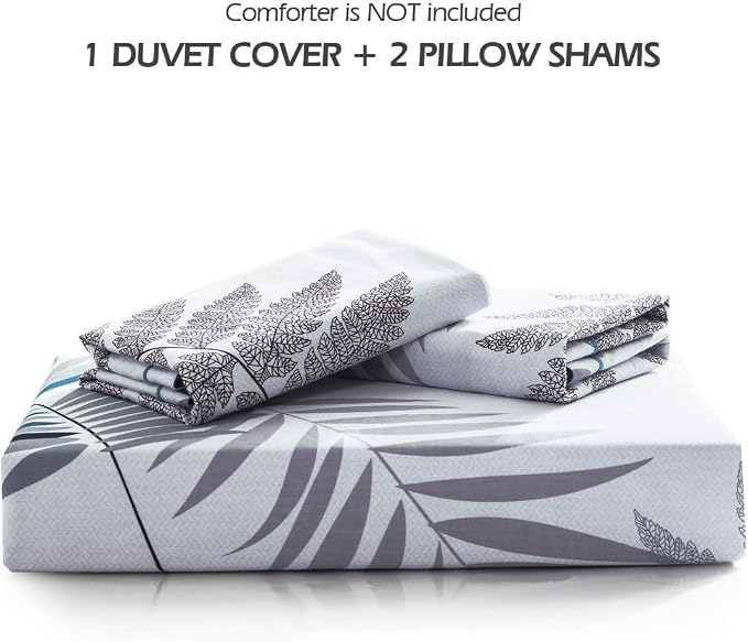 SLEEPBELLA Duvet Cover Set, 600 Thread Count Cotton Leaf Botanical Pattern - Image 5