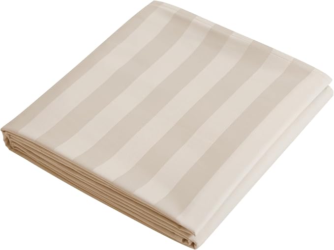 Flat Sheet Only Queen Size, 400 TC 100% Egyptian Cotton Flat Sheet Striped by ShunjieHome