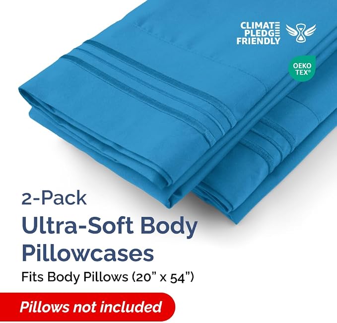 Body Pillowcases Set of 2-20x54 Long Body Pillow Case - Image 2