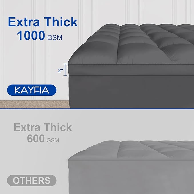 Queen Mattress Topper, Extra Thick Mattress Pad Cover - Image 2