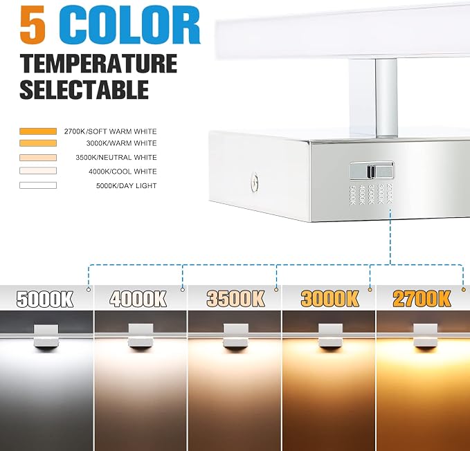 VOLISUN Modern Bathroom Vanity Light 31.5 inch, 18W Dimmable 5CCT Led Bathroom - Image 2